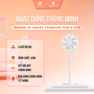 Quạt đứng thông minh Xiaomi Mi Smart Standing Fan 2 Lite Kết nối wifi sử dụng app MiHome, công suất 45W với 3 chế độ gió
