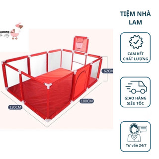 Quây cũi quây bóng chữ nhật-hình vuông cho bé có rổ bóng và khung thành