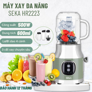 Máy xay sinh tố Seka HR2223 đa năng công suất 500W mạnh mẽ, xay thịt cá, tặng kèm 3 cối xay