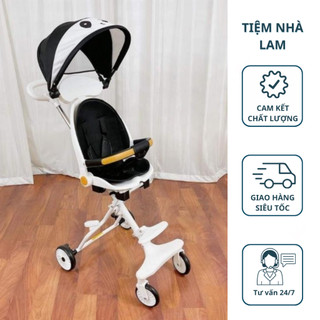 [Xả Hàng Nghỉ Bán] Xe Đẩy Gấp Gọn Hai Chiều M8 Kèm Đệm Lót Và Mái Che - Ghế Tựa Lưng Ngả Sâu Và Tay Đẩy Có Thể Nâng Hạ