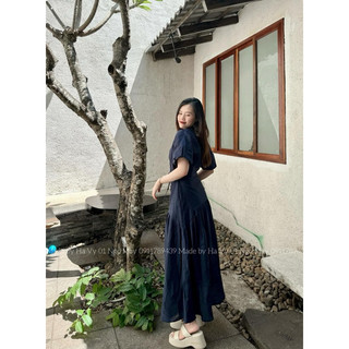 ĐẦM MIDI 2S DENIM CUP NGỰC CHUN LƯNG