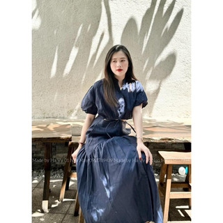 ĐẦM MIDI 2S DENIM CUP NGỰC CHUN LƯNG