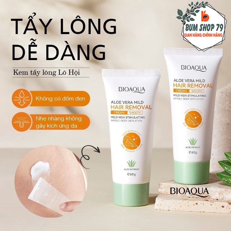  Kem Tẩy Lông Bioaqua Chiết Xuất Hương Lô Hội Thơm Dịu Nhẹ Cho Da Chai Wax Lông Chân Tay Dưỡng Ẩm 