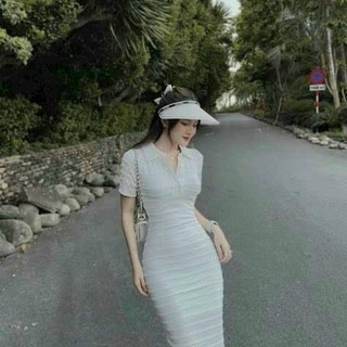 Đầm body maxi cổ đức 2 lớp