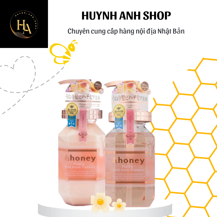 Bộ dầu gội &amp; dầu xả hữu cơ Organic Honey Melty Moist Repair Nhật Bản