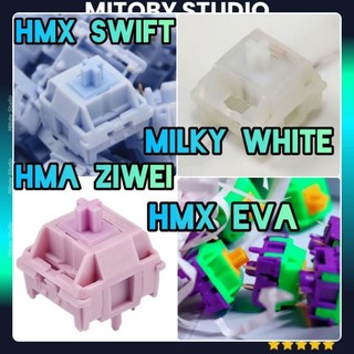 Hmx ziwei rainy75 linear switch công tắc bàn phím cơ switch mượt mitoby studio hmx swift milky white hmx eva