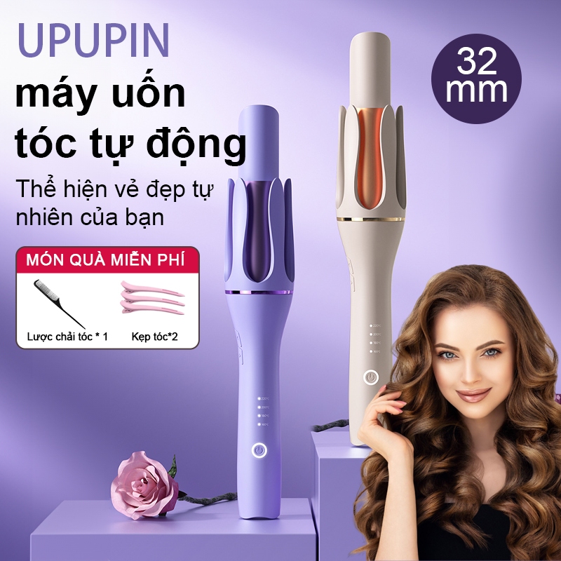 UPUPIN máy uốn tóc gốm tự động chính hãng, đường kính uốn 32 mm, sẽ không làm hỏng tóc của bạn