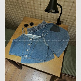 Sét bộ jean 2 đây cài nút siêu cute DS