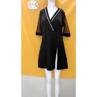 đầm thun phối tay lưới. S840