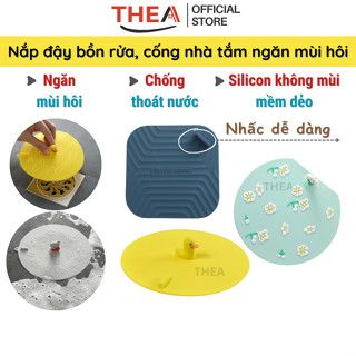 Nắp đậy silicone chặn mùi hôi cống thoát nước bồn rửa chén, miếng silicone chặn rác tóc cho cống nhà tắm, ban công -THEA