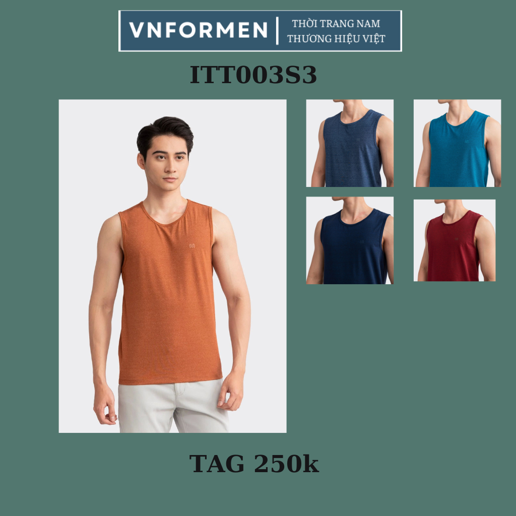 Áo ba lỗ Insidemen cotton mềm mát co giãn nhẹ ITT003S3 nhiều màu