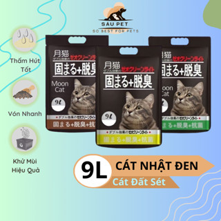 Cát vệ sinh cho mèo Cát Nhật đen Moon Cat cao cấp 9L~ 4KG