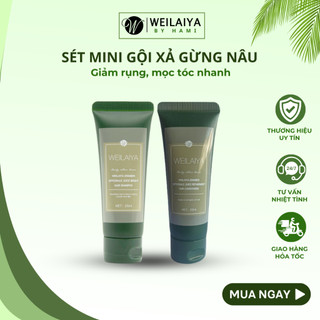 [Set Mini] Dầu Gội Xả Gừng Weilaiya Mini Hỗ Trợ Giảm Rụng Tóc Kích Mọc Tóc Nhanh