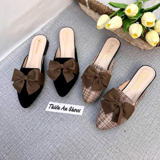 Dép sục nữ -sục mũi nhọn phối nơ Thiên An TA01