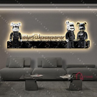 Tranh Treo Tường Led Tráng Gương Gấu Bearbrick Decor Trang Trí Phòng Khách, Phòng Ngủ, Quán Game