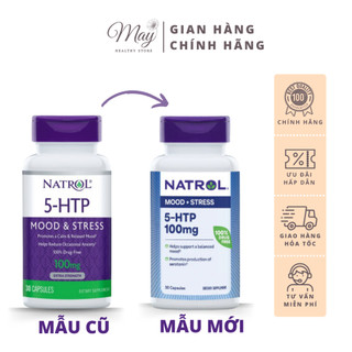 Viên Uống Giảm Căng Thẳng, Cải Thiện Tâm Trạng Natrol 5-HTP Mood & Stress 100 mg (Lọ 30 Viên)