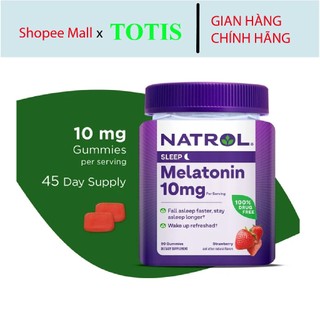 Kẹo dẻo Natrol Melatonin Gummies hỗ trợ giấc ngủ loại 10MG 90 viên 