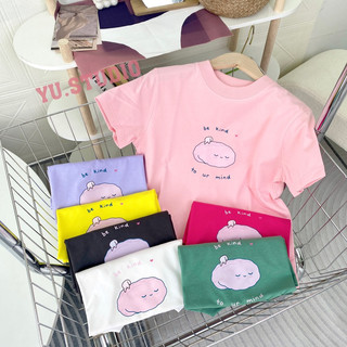 Áo Thun nữ baby tee YUSTUDIO chất cotton co giãn, thấm hút mồ hôi mẫu BE KIND