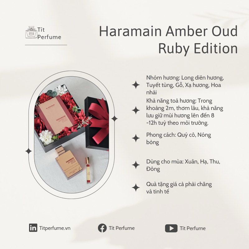 Nước Hoa Haramain Amber Oud Ruby Edition 120ml