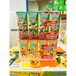 Thùng 48 Hộp x 170ml Sữa Kun Thạch Lúa Mạch - Cam ( Có Thẻ Đổi Quà )