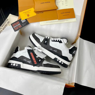 Giày thể thao sneaker lv trainer '54' black white monogram sneaker