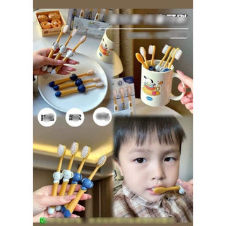 Bàn chải đánh răng cho bé, sét 6 bàn chải đánh răng trẻ em hình gấu dễ thương lông mềm mịn