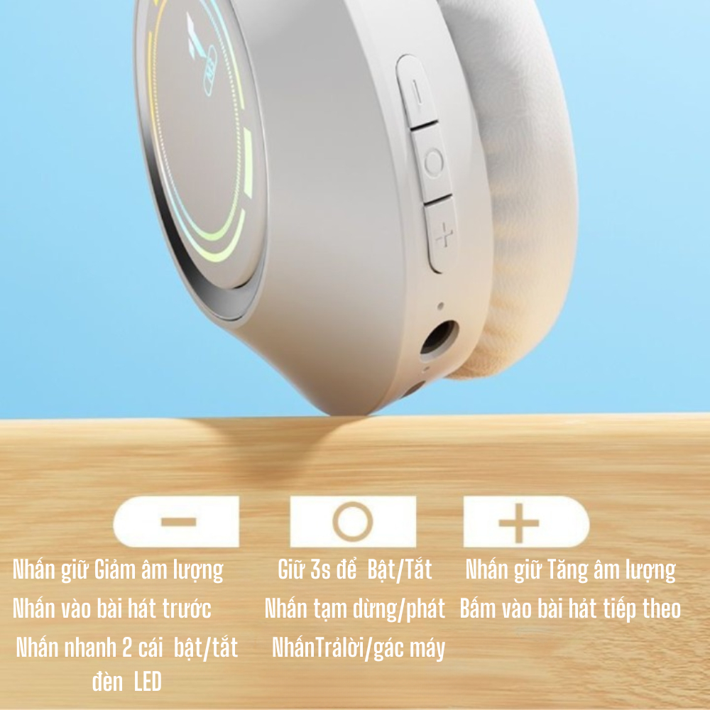 Tai Nghe Chụp Tai Bluetooth M3 Thời Trang Và Phong Cách Âm Bass Ấm Sống Động Có Mic Đàm Thoại Cho Học Tập Và Giải Trí | BigBuy360 - bigbuy360.vn