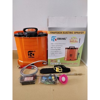 Bình xịt điện, bình phun thuốc trừ sâu oring 12l 1 bơm, ắc quy 12v 8a, bảo hành 6 tháng.