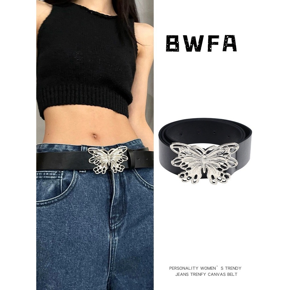 Thắt lưng ngôi sao, dây nịt y2k hình bướm, đai nịt không lỗ mặc cùng váy ngắn y2k egirl