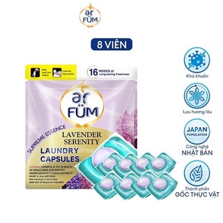(Q.10) Thanh lý Túi Viên giặt xả ar FUM lưu hương lâu 16 tuần, khử khuẩn 99% (8 Viên/ Túi)