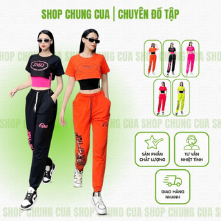 Bộ thể thao nữ, set bộ áo croptop quần jogger chất cotton thoáng mát đi tập gym, aerobic, nhảy shuffle dance, dân vũ