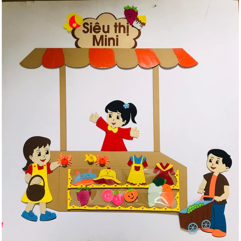 Góc Steam - Siêu thị Mini ( Đồ chơi trải nghiệm cho trẻ học)