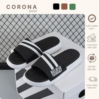 Dép quai ngang nam phong cách Hàn Quốc hai sọc - CORONA SHOP (D06)