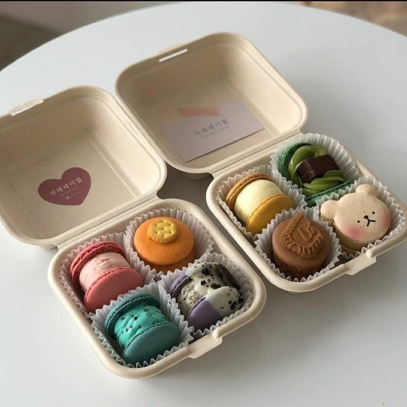 Hộp bã mía bento đựng bánh kem, bánh sinh nhật mini, bánh bento, bánh gato, set quà noel