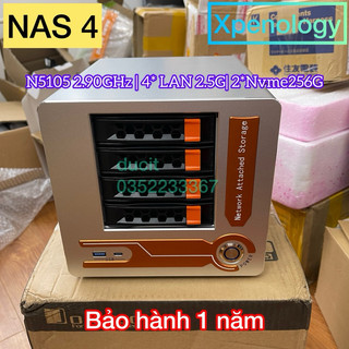 NAS 4 bay, N5105 J4125, 4LAN 2.5Gb, lưu trữ mạng Xpenology, DSM 7.2.1, Quickconnect