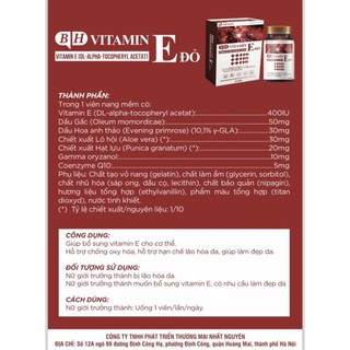 Vitamin E Đỏ sáng đẹp da Nhất Nguyên
