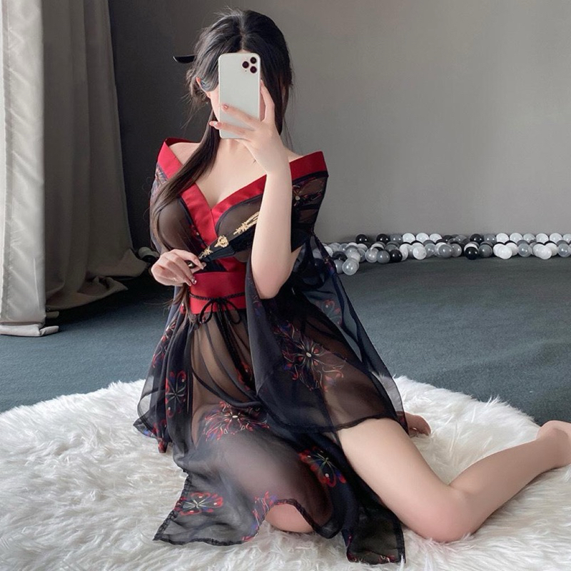 Váy Ngủ Gợi Cảm Trễ Vai Kimono Nhật Bản 9058 [CWEAR.SEXY_ĐỒ NGỦ & NỘI Y CAO CẤP] | BigBuy360 - bigbuy360.vn