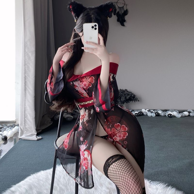 Váy Ngủ Gợi Cảm Trễ Vai Kimono Nhật Bản 9058 [CWEAR.SEXY_ĐỒ NGỦ & NỘI Y CAO CẤP] | BigBuy360 - bigbuy360.vn