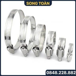 Cổ dê vặn vít inox 201, quai nhê đai siết ống mềm inox 201 giá rẻ