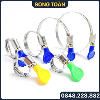 Cổ Dê Cánh Bướm Inox 304 YDS, Quai Nhê Đai Siết Ống Mềm Inox 304 Tay Bướm - Hãng YDS Gân Nổi