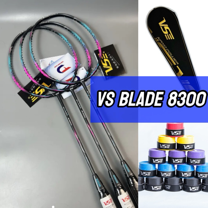 [Chính hãng] Vợt cầu lông VS Blade 8300 có căn cước lưới sẵn bao đánh tặng túi tặng quấn cán - 2AESp