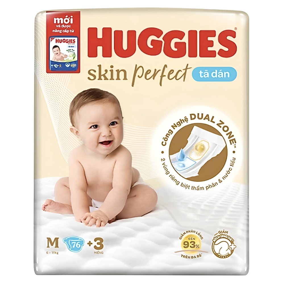 Tã dán Huggies size M - 76 miếng (cho bé từ 6 - 11 kg)