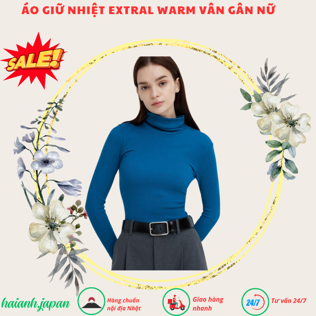 HEATTECH Extra Warm Áo Thun Không Đường May cổ tròn cổ lọ