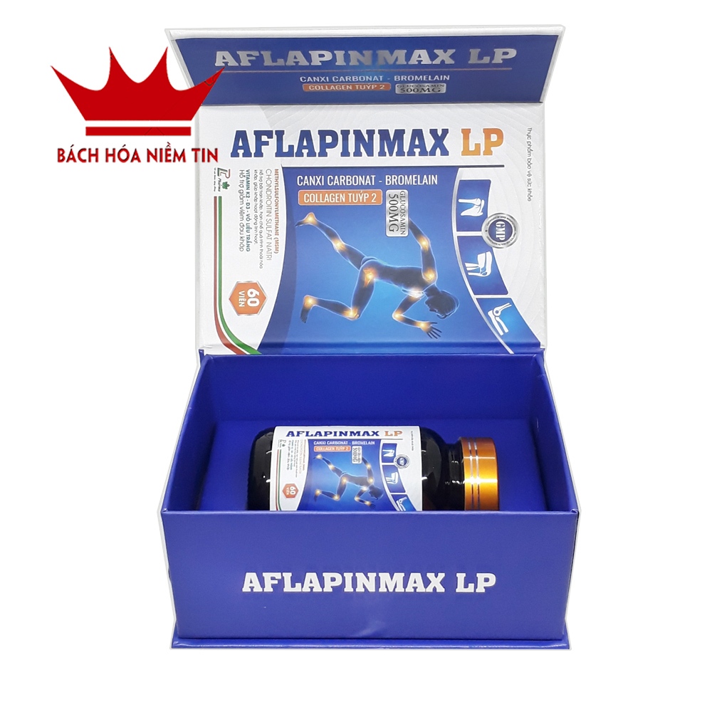 Viên uống giảm đau nhức xương Khớp AFLAPINMAX LP - thành phần glucosamin kết hợp thảo dược - Hộp 60 viên