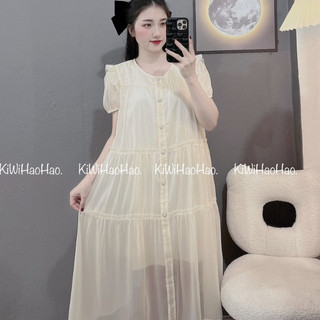 Đầm tơ cộc baby doll đầm bầu