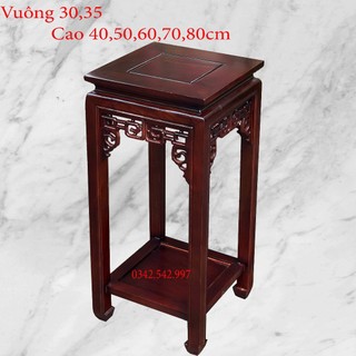 Đôn vuông chiện gia cổ phòng khách kê tượng gỗ lim cao 40,50,60,70,80cm