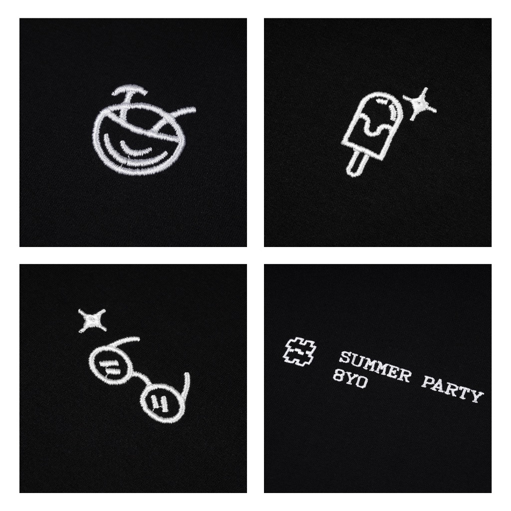 Áo Thun Thêu 8YO SUMMER PARTY Tee Cotton Mềm Mịn Mát - Áo Phông Local Brand Unisex Nam Nữ Form Rộng | BigBuy360 - bigbuy360.vn