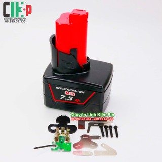 Vỏ mạch 9 cell milwaukee 12v, mạch nhận sạc zin full tem