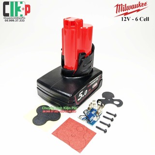 Vỏ pin Milwaukee 12V 6 Cell Li-ion, mạch nhận sạc zin ( BL64_136 )