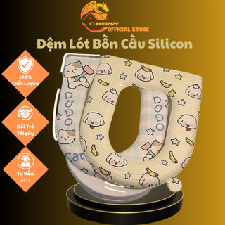 Đệm Lót Bồn Cầu Giữ Ấm Chống Vi Khuẩn- Chống Thấm in Họa Tiết Xinh Xắn(Cherry Store)